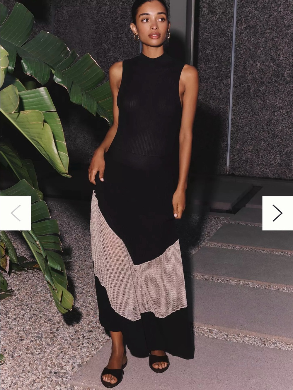 By Anthropologie Sheer Panel Midi Dress